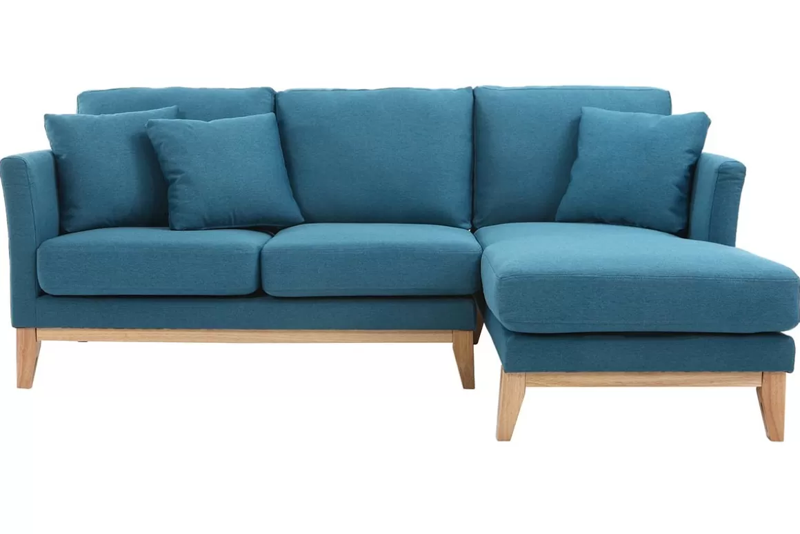 Miliboo Ecksofa rechts skandinavisch Blaugrün OSLO