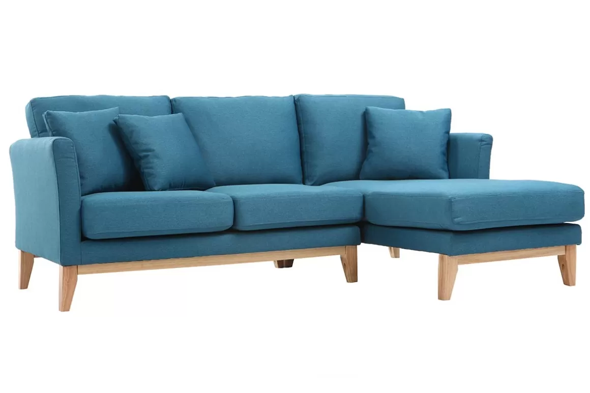 Miliboo Ecksofa rechts skandinavisch Blaugrün OSLO