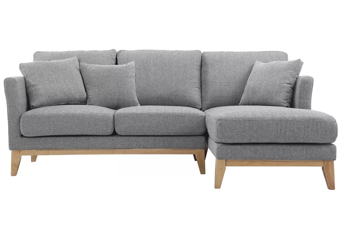 Miliboo Ecksofa rechts skandinavisch Hellgrau OSLO