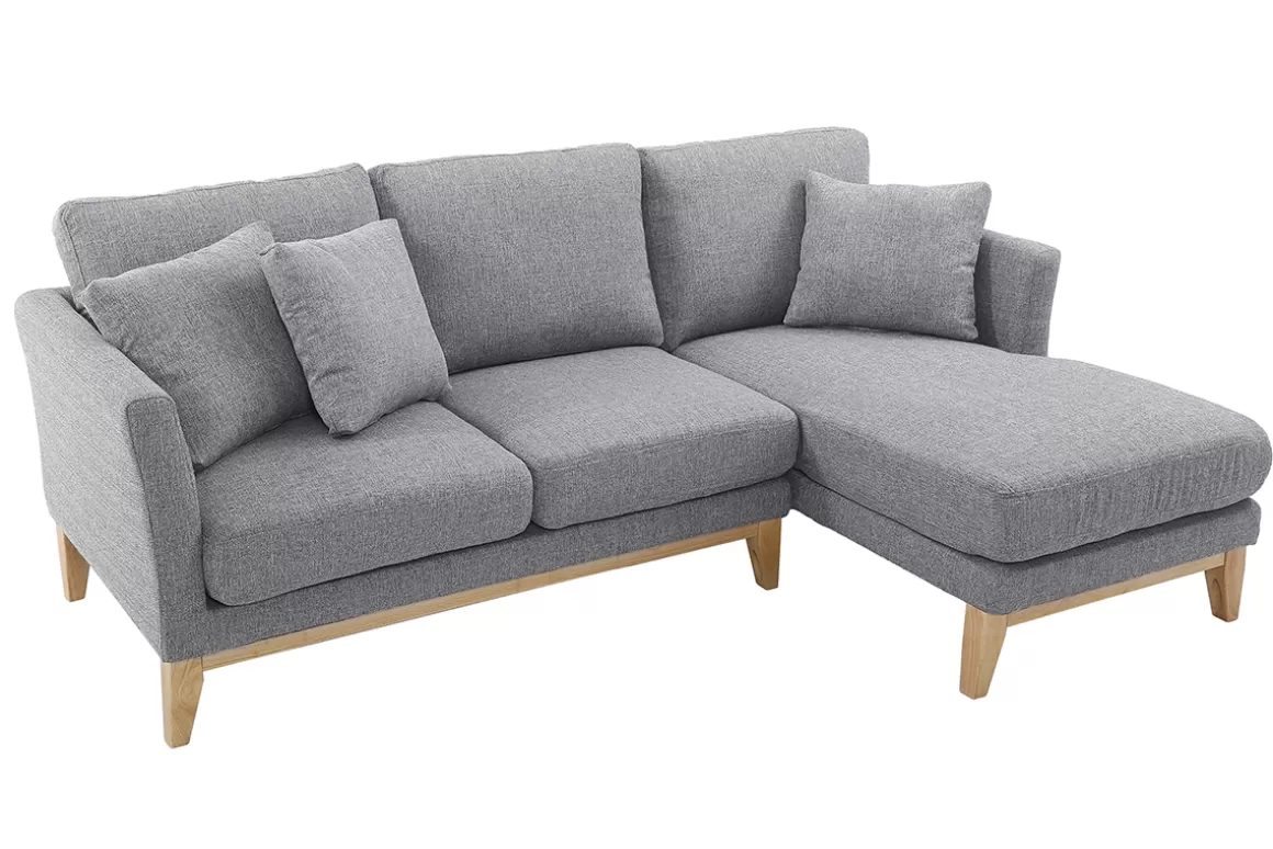 Miliboo Ecksofa rechts skandinavisch Hellgrau OSLO