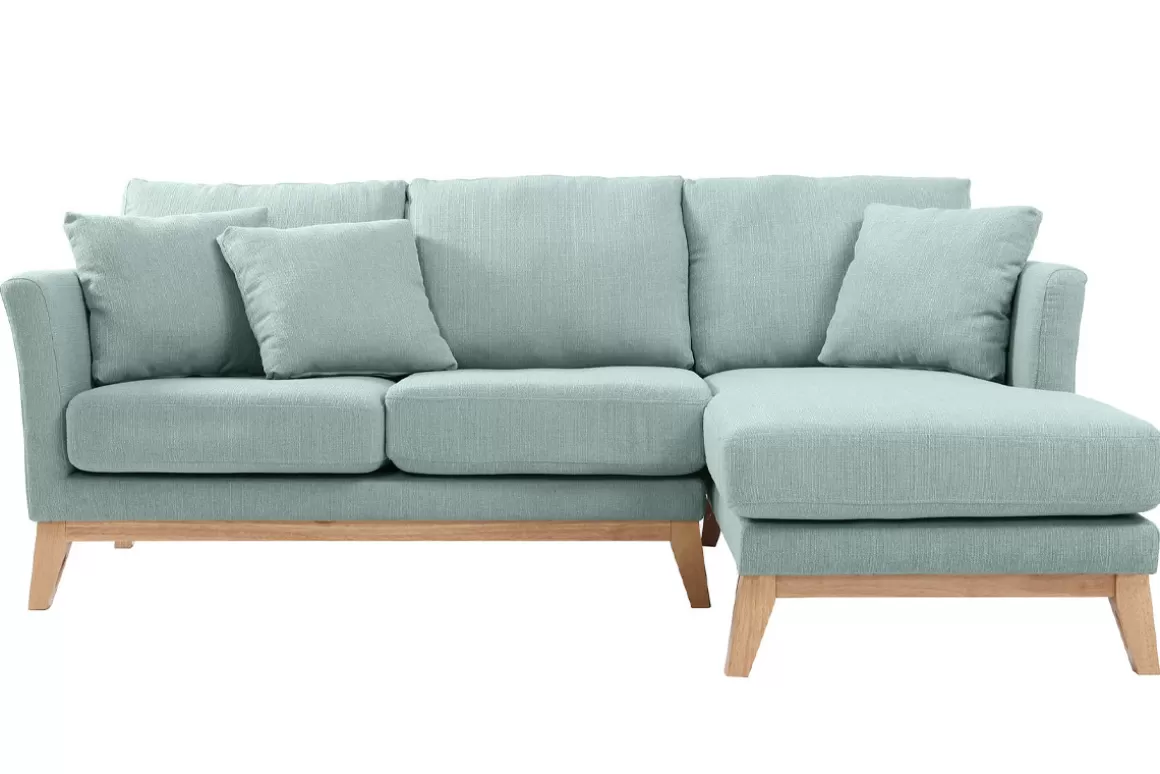 Miliboo Ecksofa rechts skandinavisch Lagunenblau OSLO