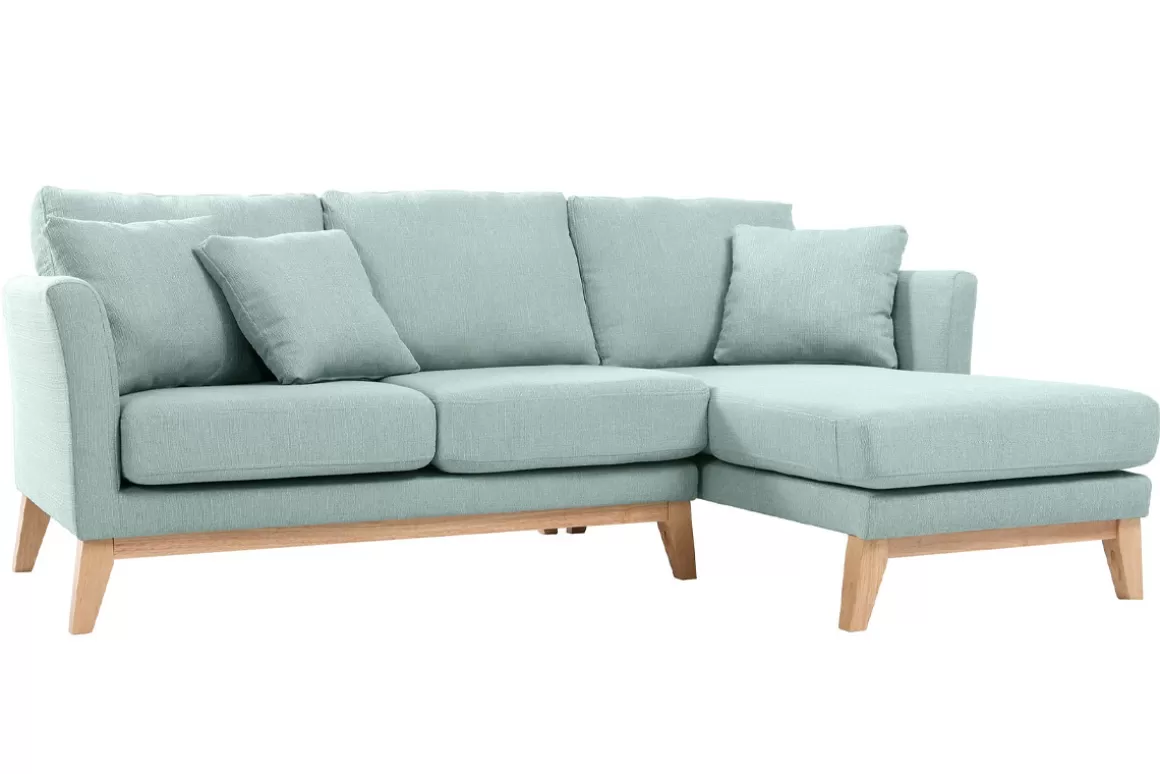 Miliboo Ecksofa rechts skandinavisch Lagunenblau OSLO