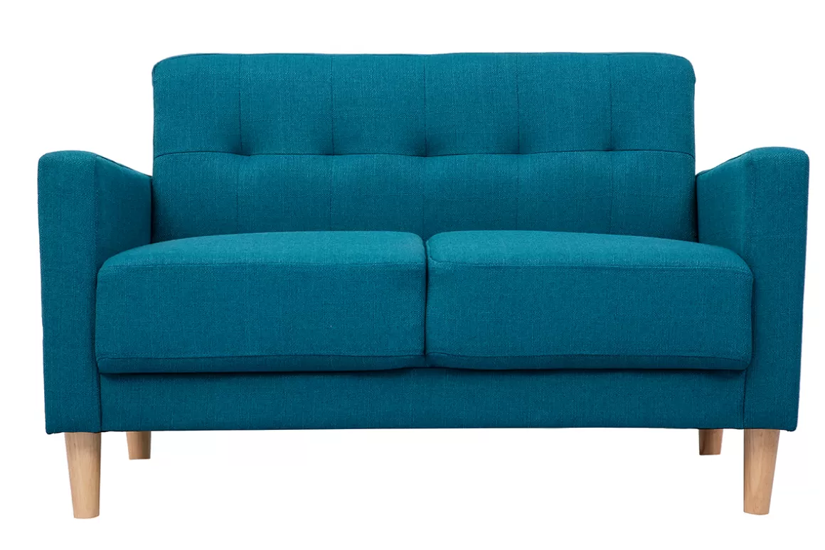 Miliboo 2-er Designer-Sofa MOON entenblau