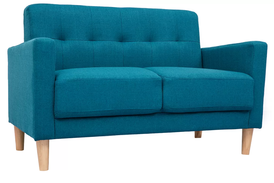Miliboo 2-er Designer-Sofa MOON entenblau