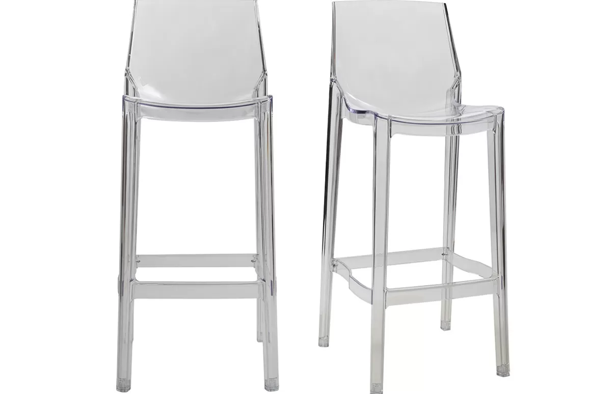 Miliboo 2er-Set Design-Barhocker Durchsichtig YLAK