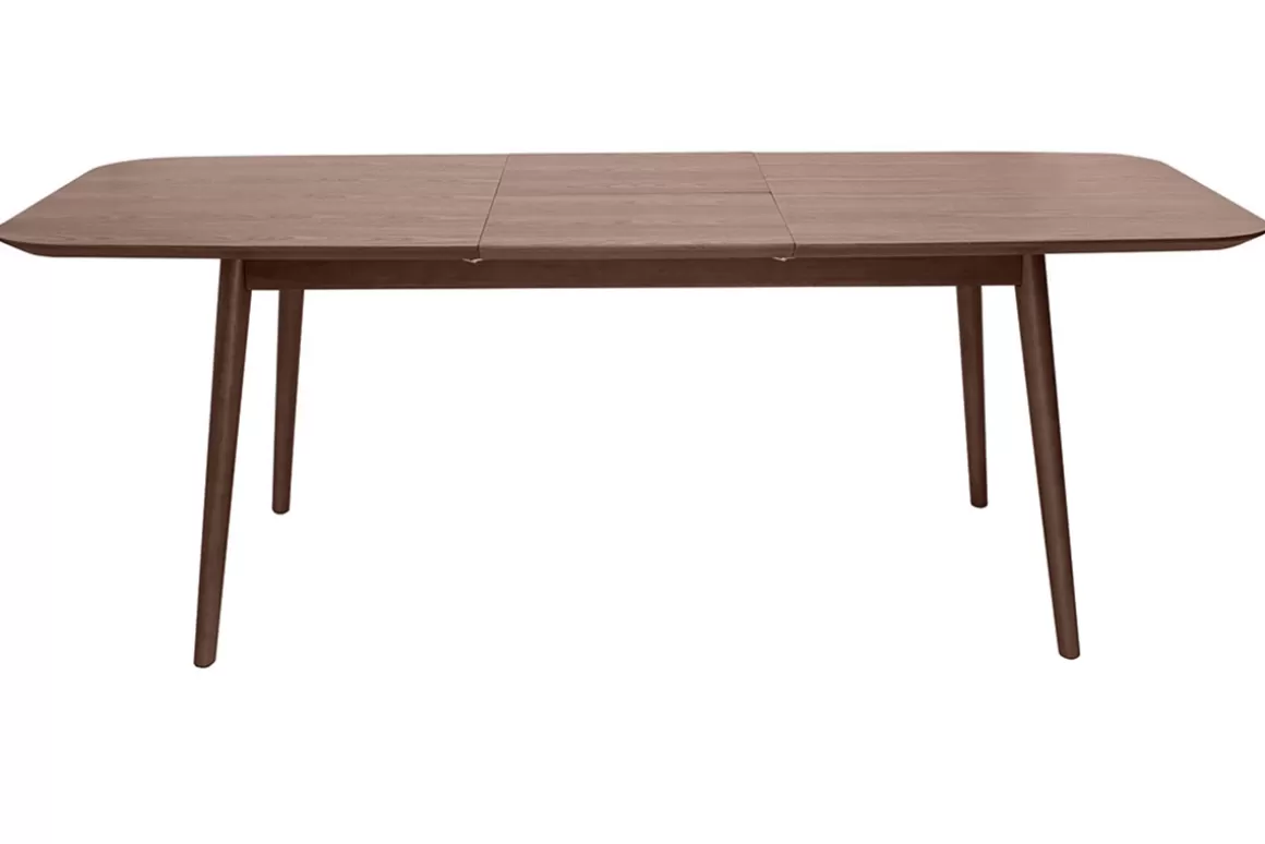 Miliboo Erweiterbarer Tisch mit integrierten Verlängerungen rechteckig aus dunkelbraunem Holz B160-210 cm ANK