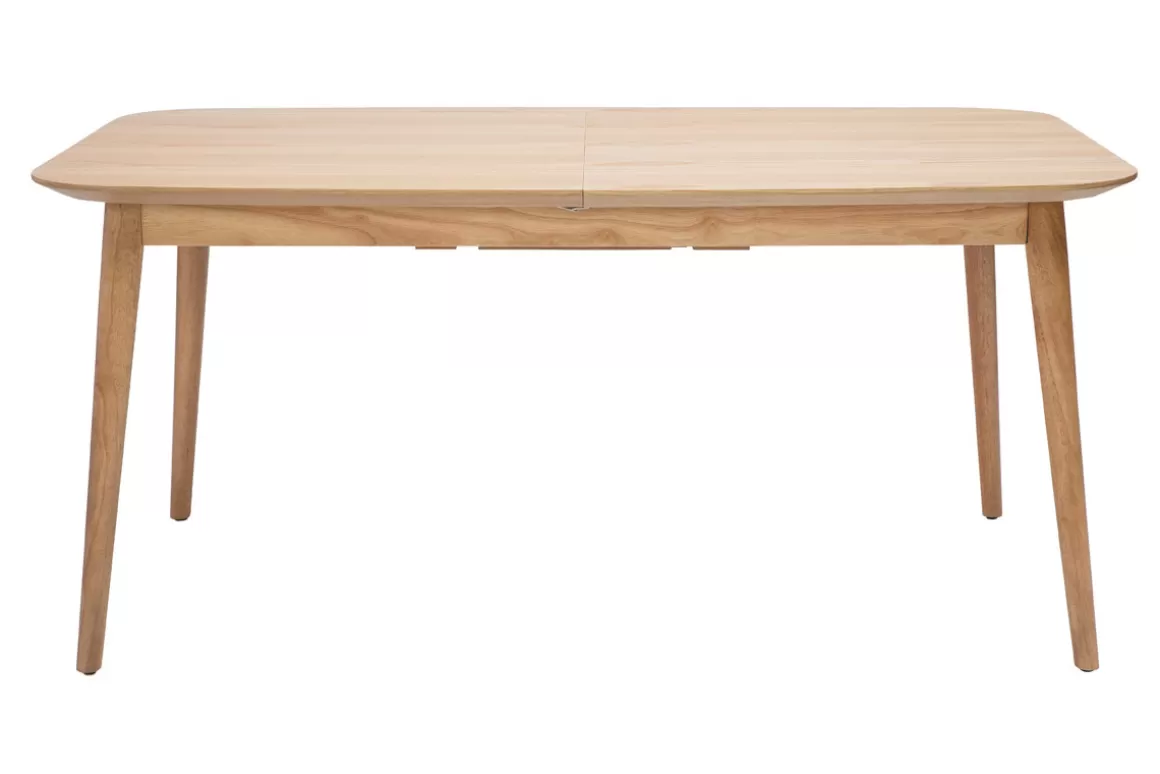 Miliboo Erweiterbarer Tisch mit integrierten Verlängerungen rechteckig aus hellem Holz mit Eichenfurnier B160-210 cm ANK