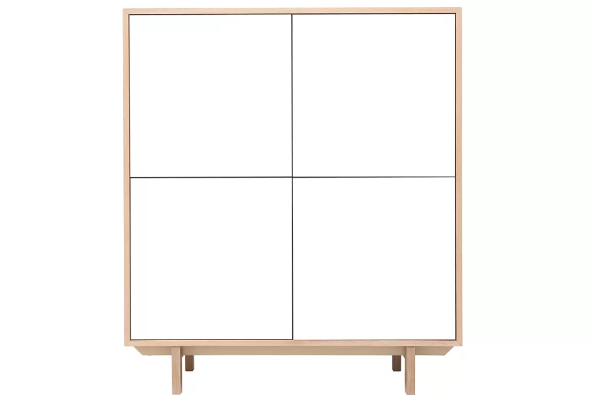 Miliboo Highboard skandinavisch Holz Weiß 125 cm SID