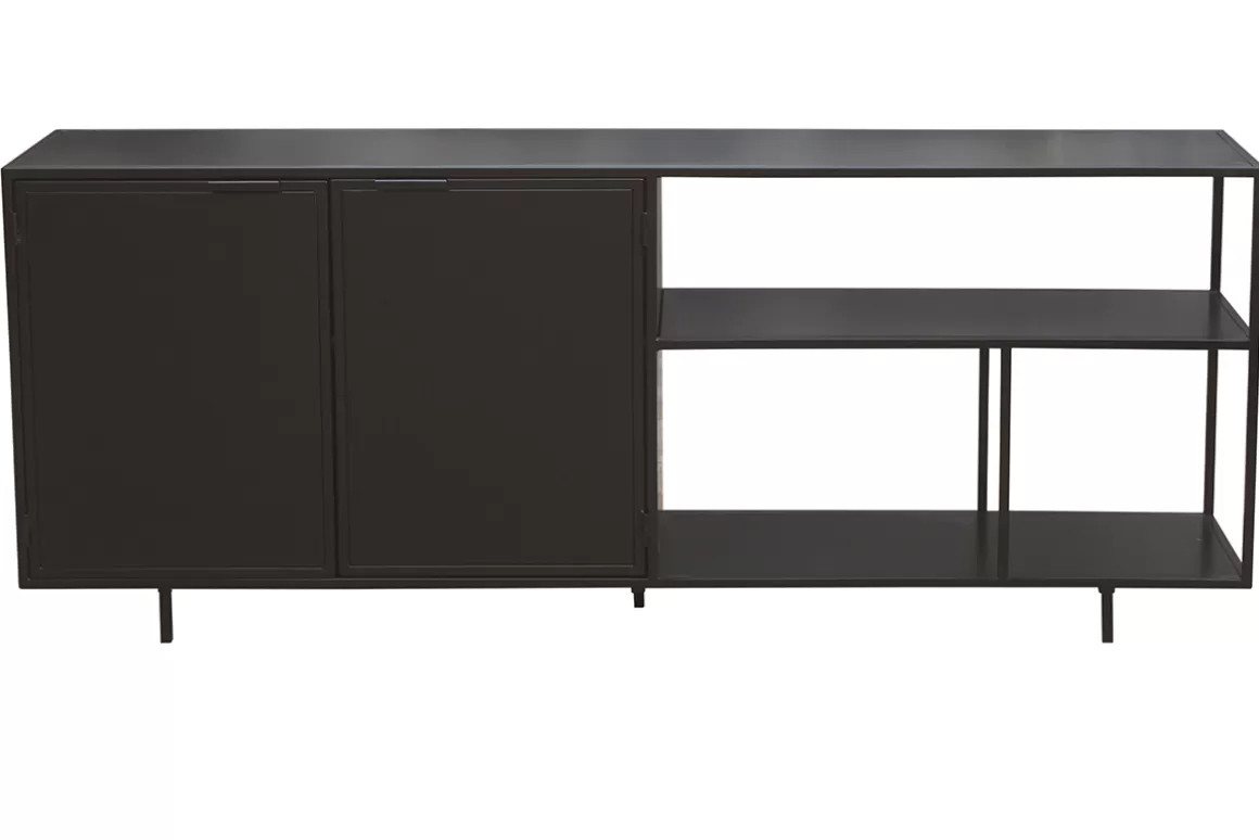 Miliboo Industrial-Sideboard aus schwarzem Metall mit 2 Türen L180 KARL