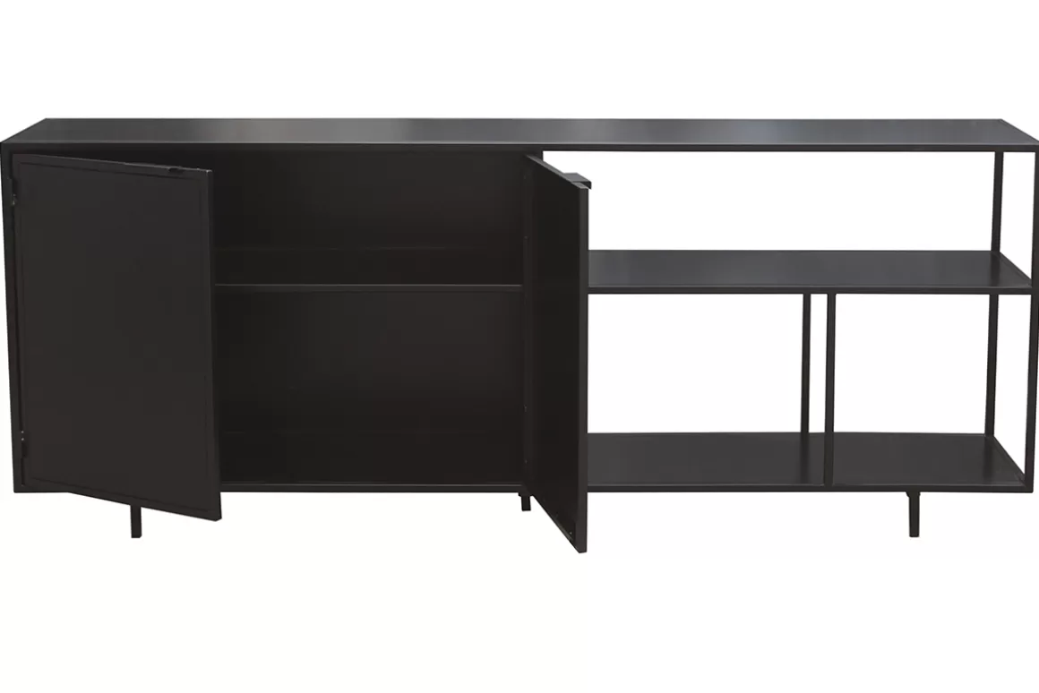 Miliboo Industrial-Sideboard aus schwarzem Metall mit 2 Türen L180 KARL