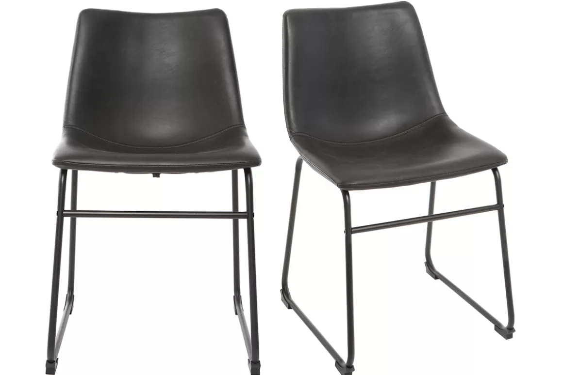 Miliboo Industrial-Stühle in Schwarz (2er-Set) NEW ROCK