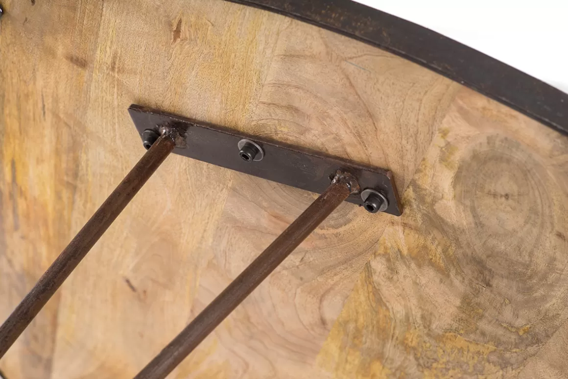 Miliboo Industrieller Esstisch Holz und Metall D125 ATELIER
