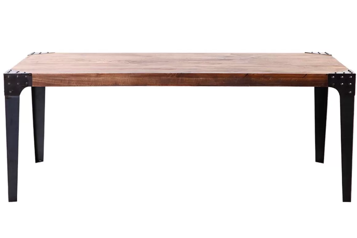 Miliboo Industrieller Esstisch Metall und Holz L200 MADISON