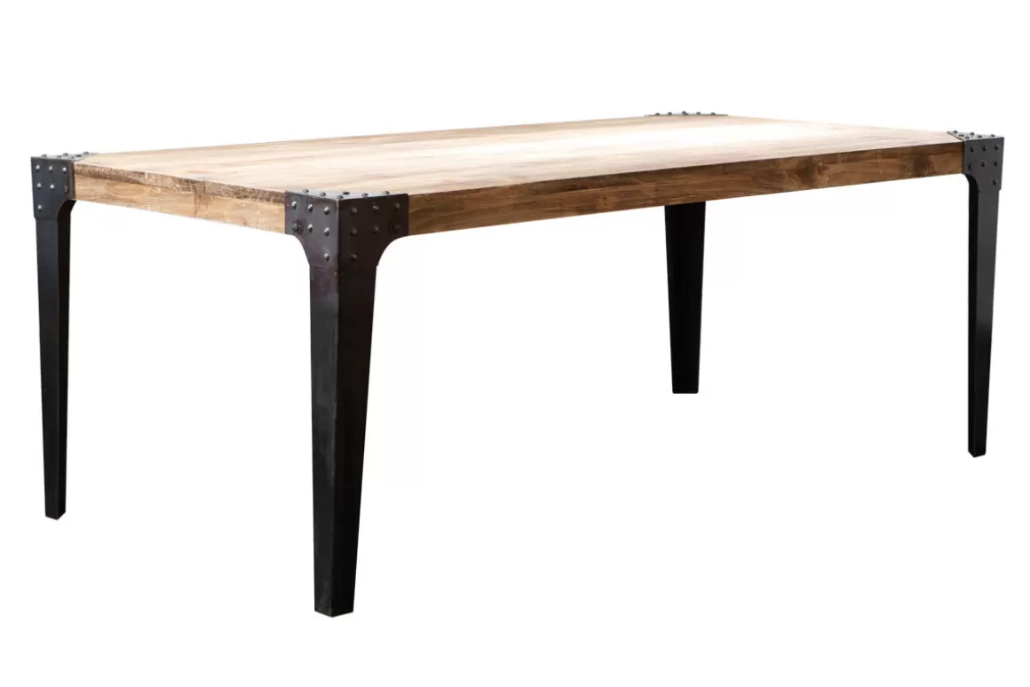 Miliboo Industrieller Esstisch Metall und Holz L200 MADISON