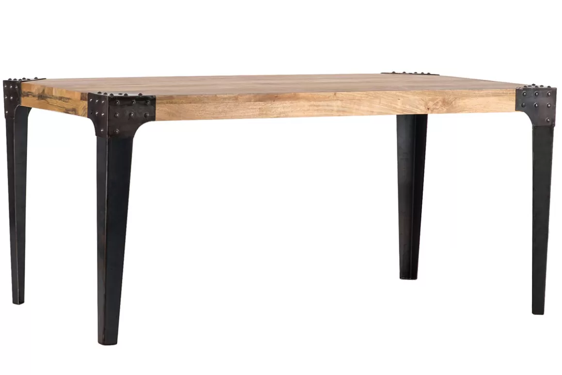 Miliboo Industrieller Esstisch Stahl und Holz L160 MADISON