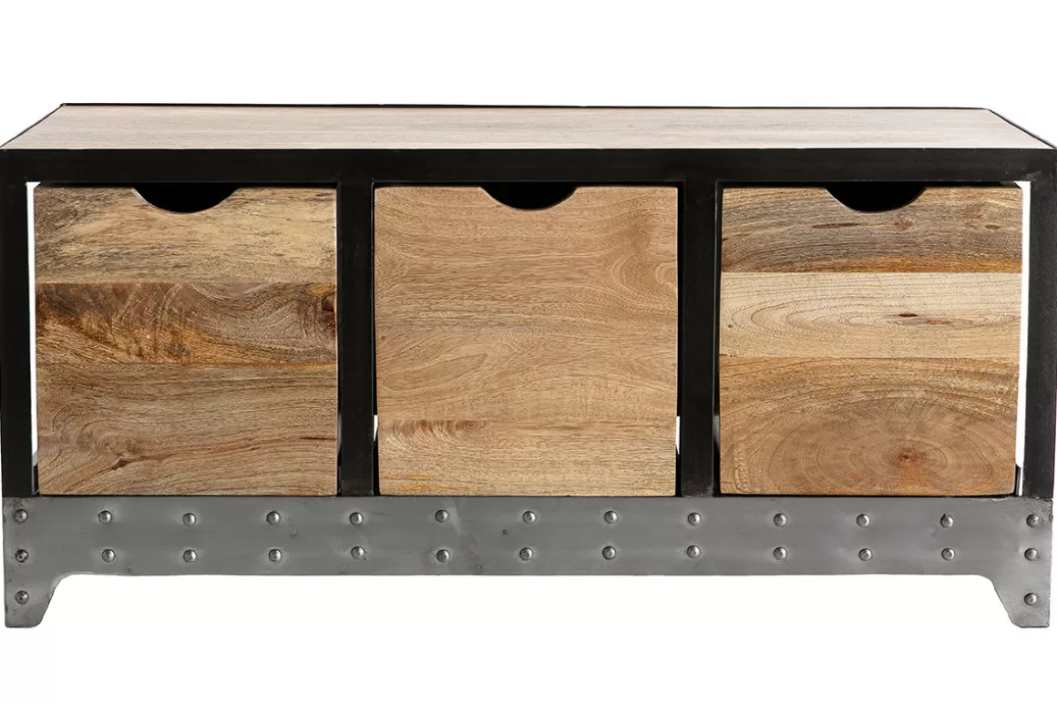 Miliboo Industrielles Aufbewahrungs- / Schuhmöbel ATELIER Massivholz und Metall