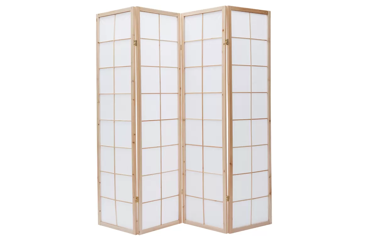 Miliboo Japanischer Paravent IKUYO, Holz und Papier