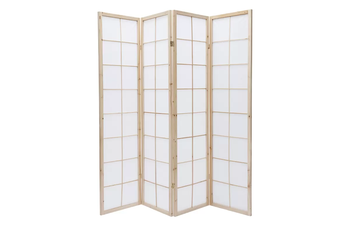 Miliboo Japanischer Paravent IKUYO, Holz und Papier