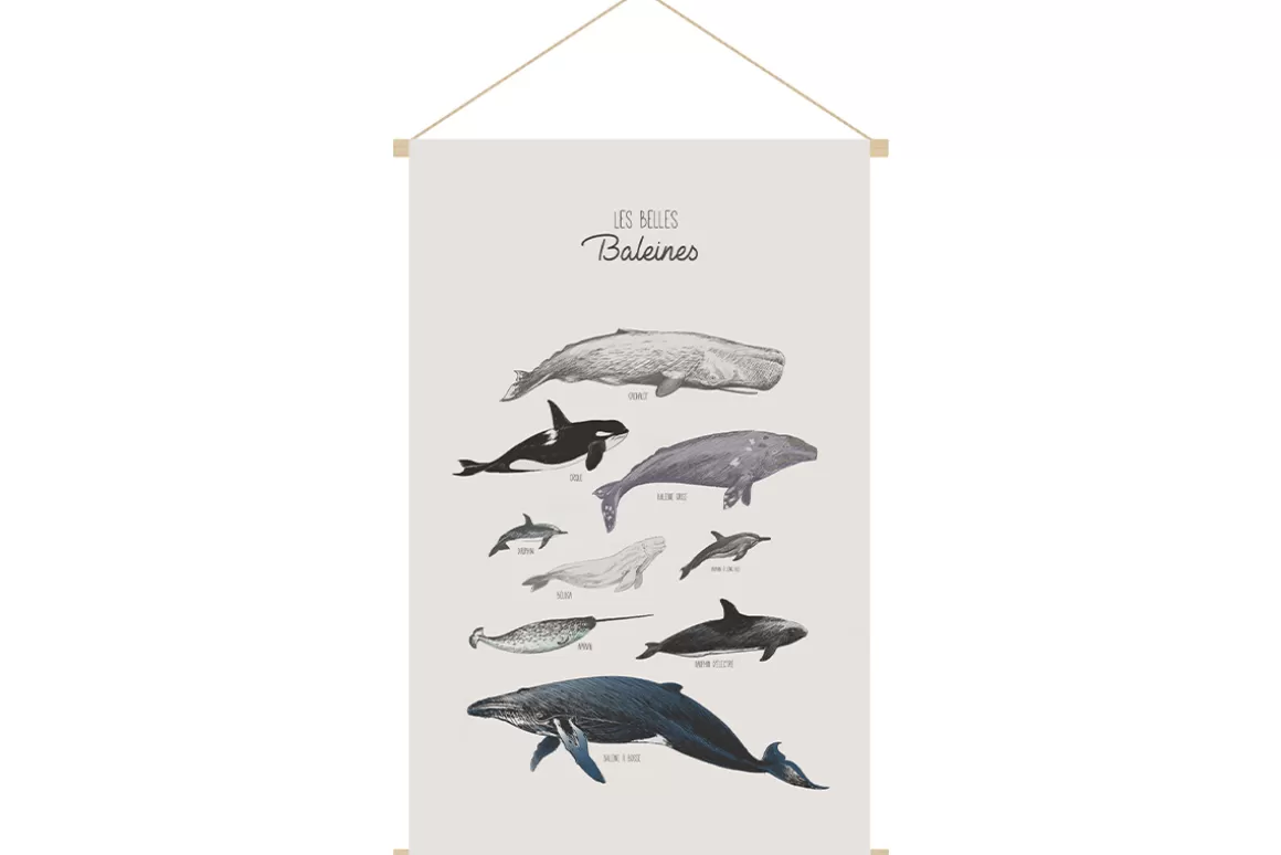 Kinder Miliboo Kakemono für Kinder Wale L40 x B60 cm OCEAN