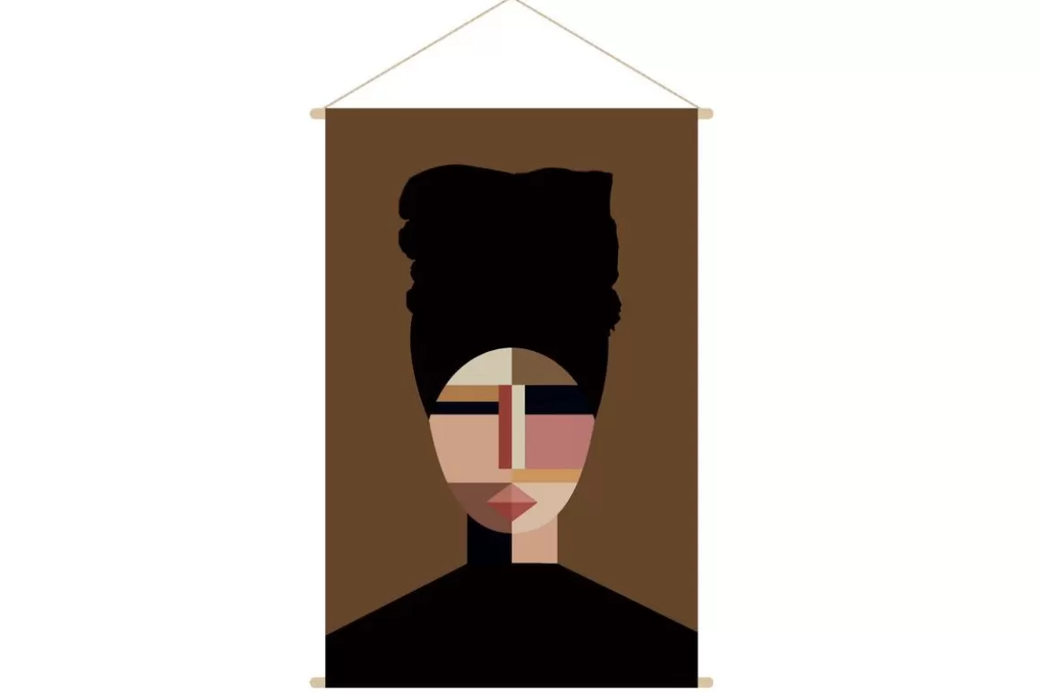 Miliboo Kakemono Frauenporträt B80 x H120 cm TURBA