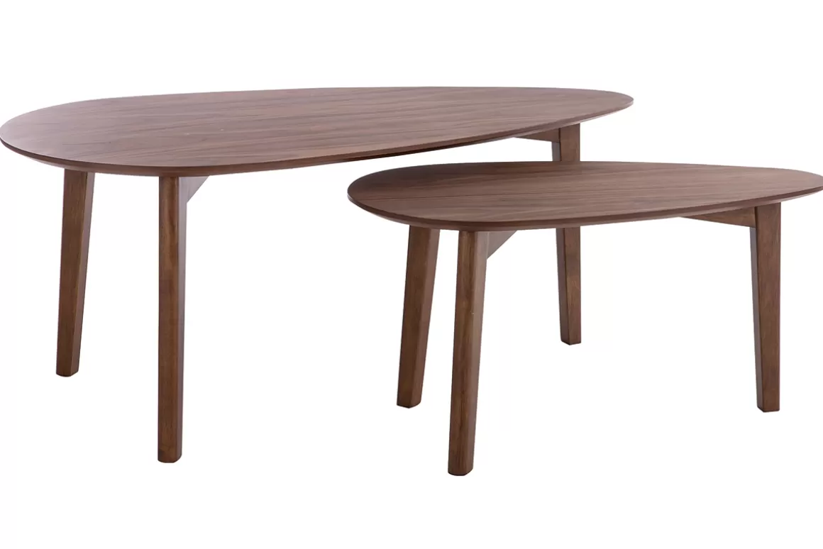 Miliboo Klassische Couchtische aus Nussbaumholz (2er-Set) ARTIK