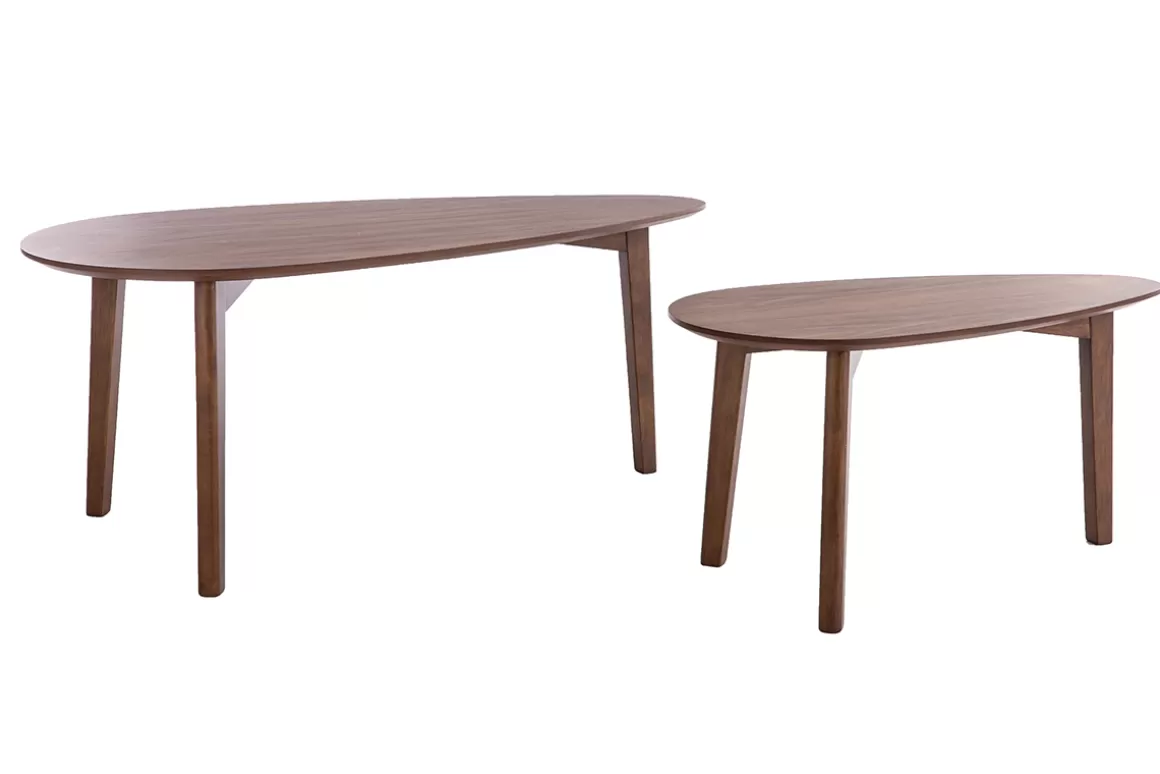 Miliboo Klassische Couchtische aus Nussbaumholz (2er-Set) ARTIK