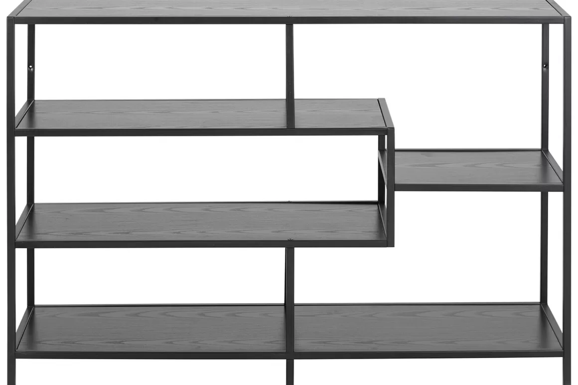 Miliboo Konsole im Industrial Style aus schwarzem Metall und Holz L114 cm TRESCA