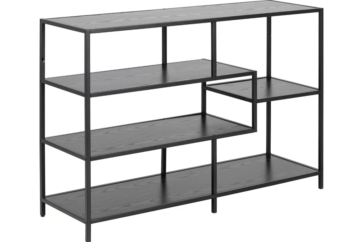 Miliboo Konsole im Industrial Style aus schwarzem Metall und Holz L114 cm TRESCA