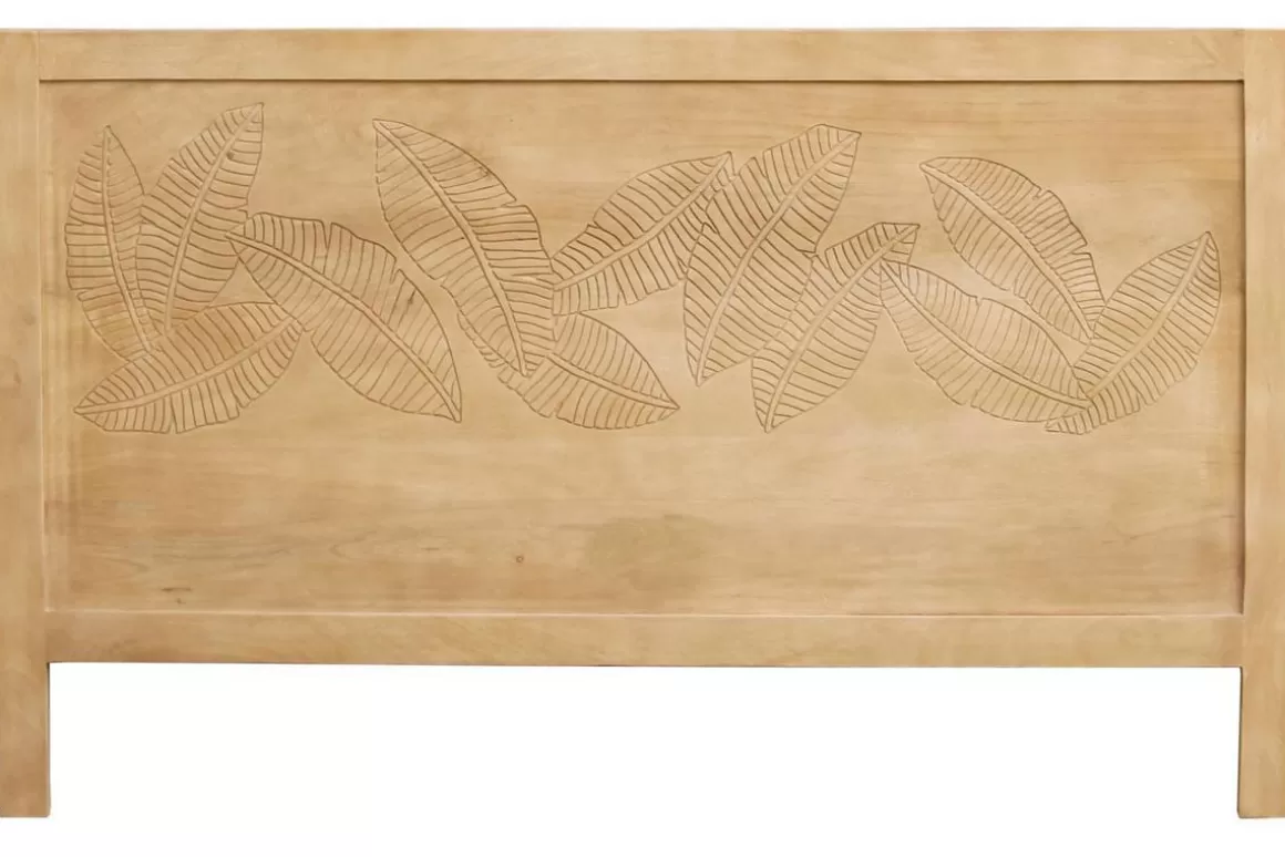 Miliboo Kopfbrett mit eingravierten Mangoholz-Motiven B165 cm VIBES