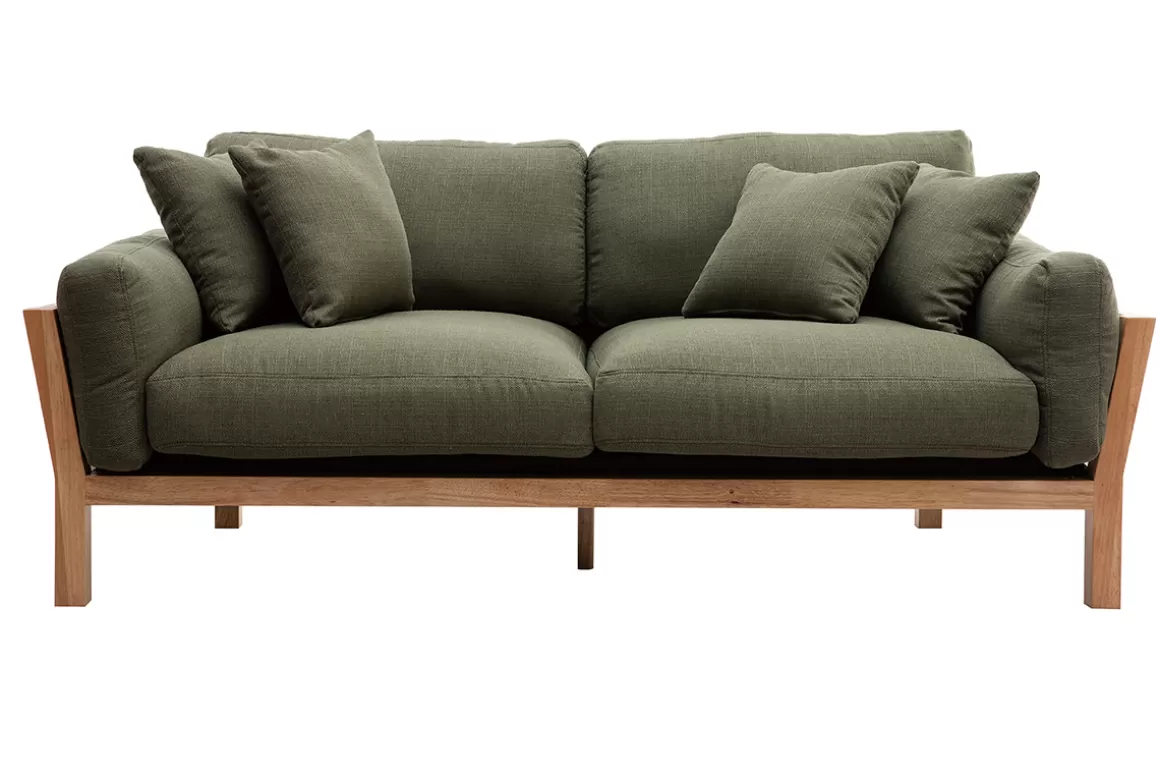 Miliboo KYO Khaki skandinavisches 3-Sitzer-Sofa mit abnehmbaren Bezügen