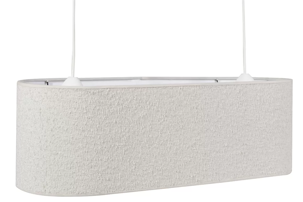 Miliboo Lampenschirm für doppelte Hängeleuchte aus Stoff mit Bouclé-Wolleffekt in Ecru B62 cm TESSA