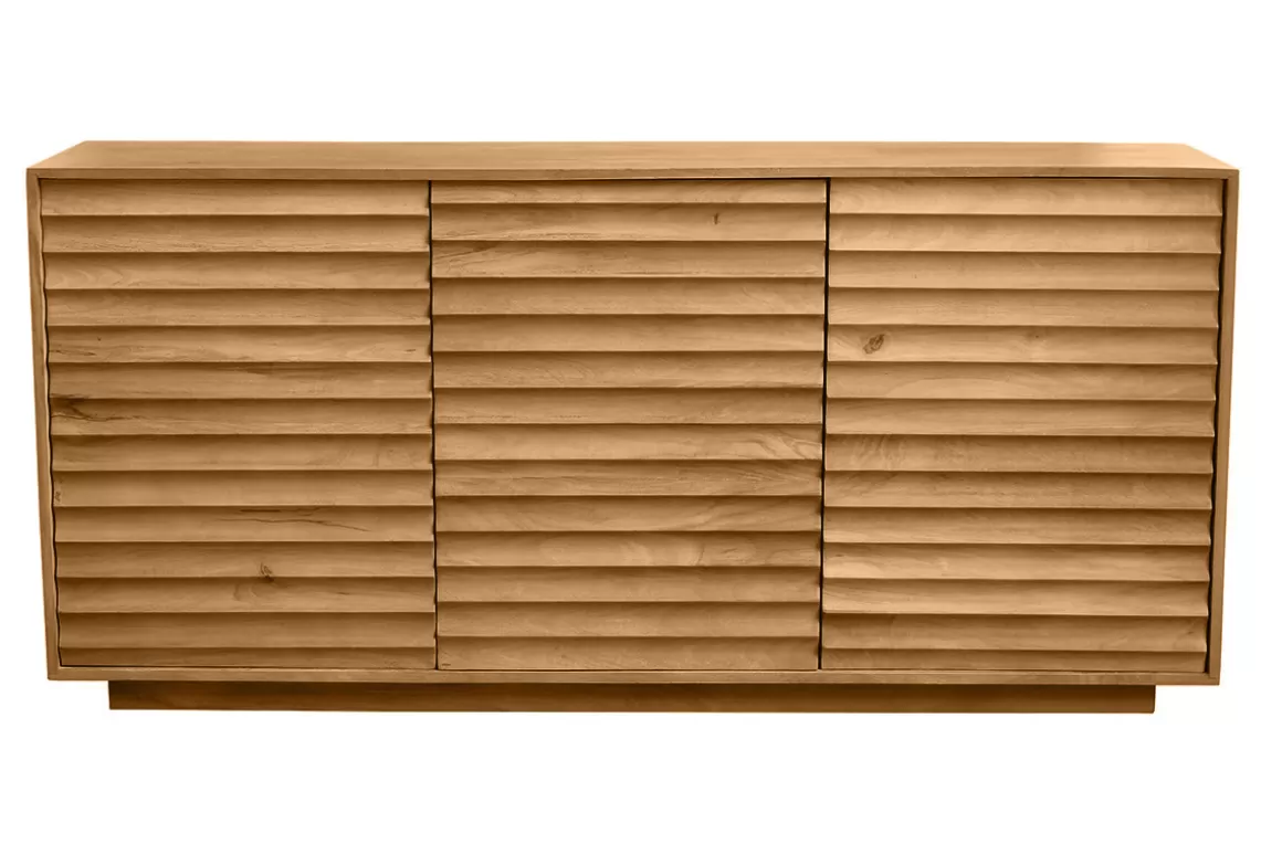 Miliboo Massivholz-Sideboard aus Mangoholz mit 3 Türen L160 cm MATCHA
