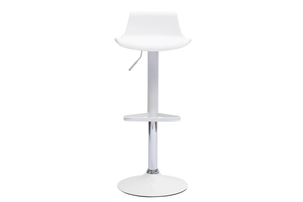 Miliboo Moderne weiße Barhocker 360° drehbar und höhenverstellbar (2er-Set) KRONOS