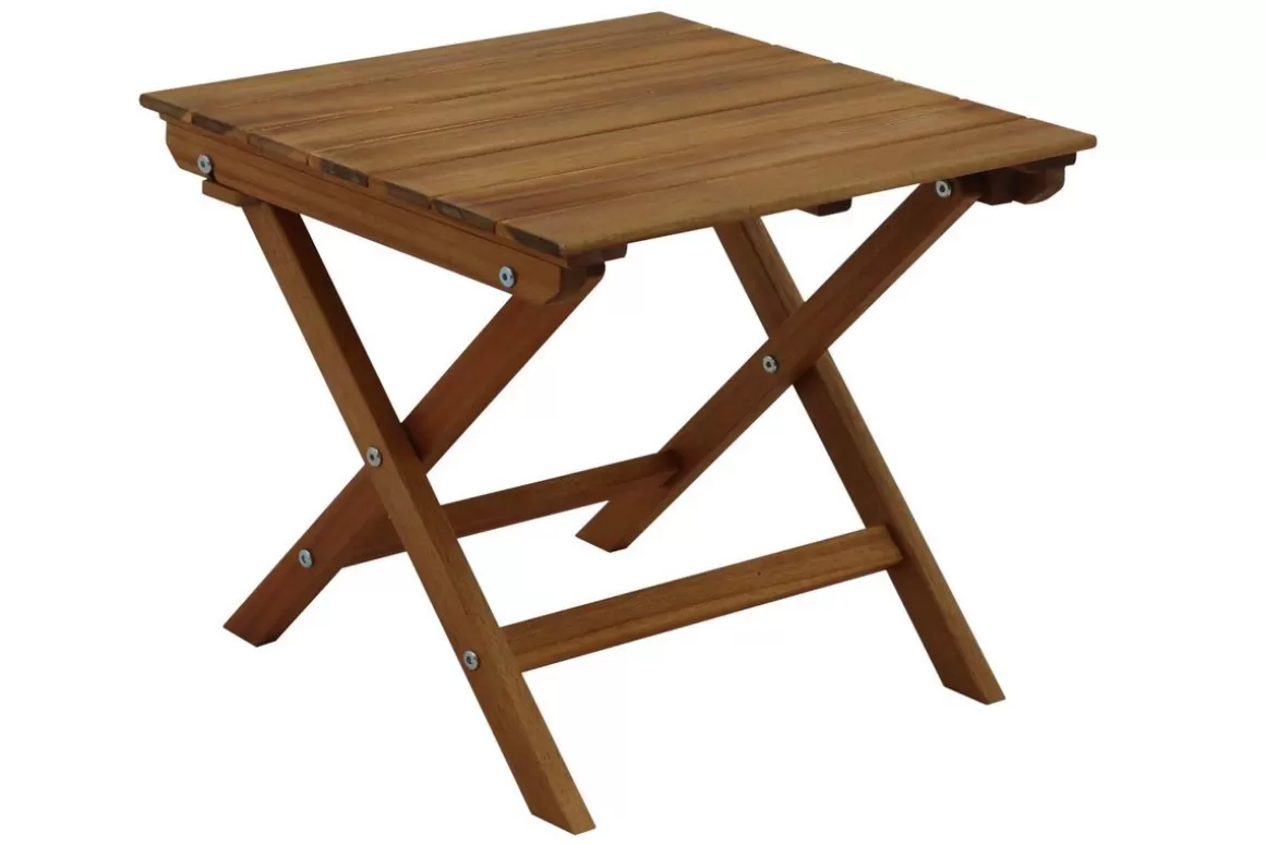 Miliboo Niedriger Gartentisch aus Massivholz zusammenklappbar B40 x T40 cm ITZA