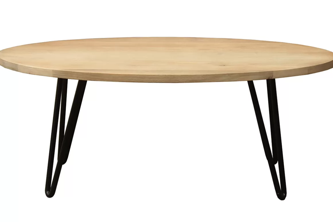 Miliboo Ovaler Couchtisch aus massivem Mangobaum L100 cm VIBES