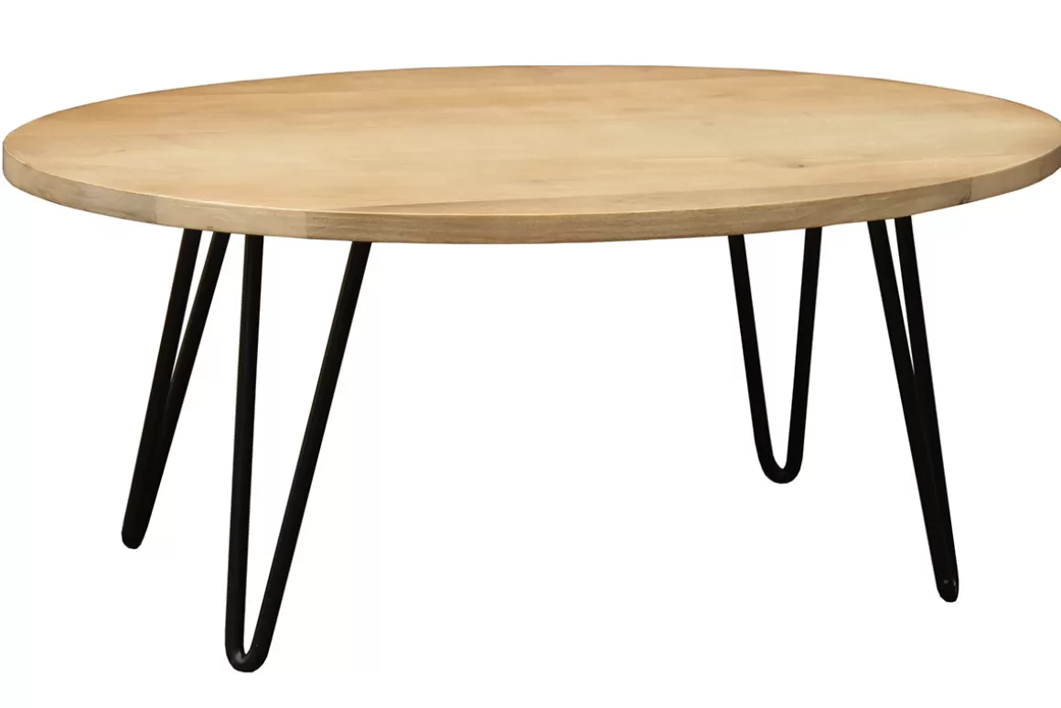 Miliboo Ovaler Couchtisch aus massivem Mangobaum L100 cm VIBES