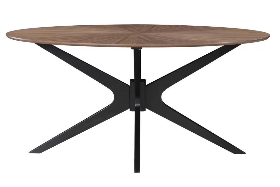 Miliboo Ovaler Design-Esstisch mit Walnussfurnier L160 cm DIELLI