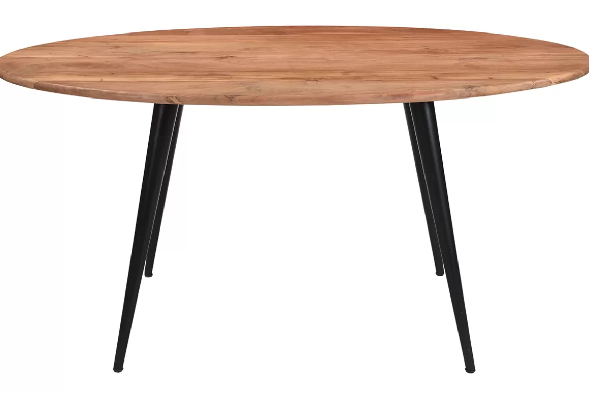 Miliboo Ovaler Esstisch aus massivem Akazienholz und Metall B160 cm OBALI