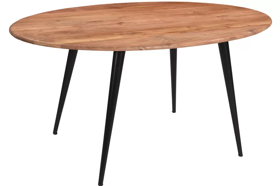 Miliboo Ovaler Esstisch aus massivem Akazienholz und Metall B160 cm OBALI