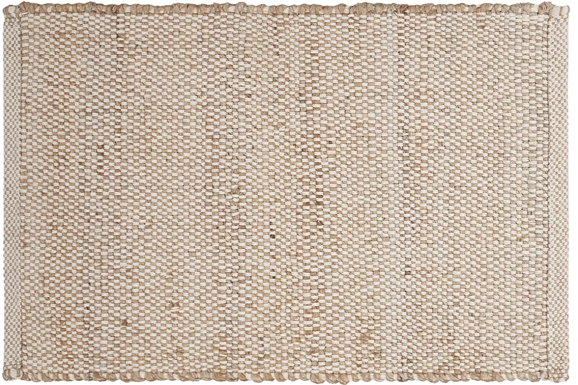 Miliboo Rechteckiger beigefarbener Teppich aus Jute und gewebter Baumwolle L140 x B200 EFFIA