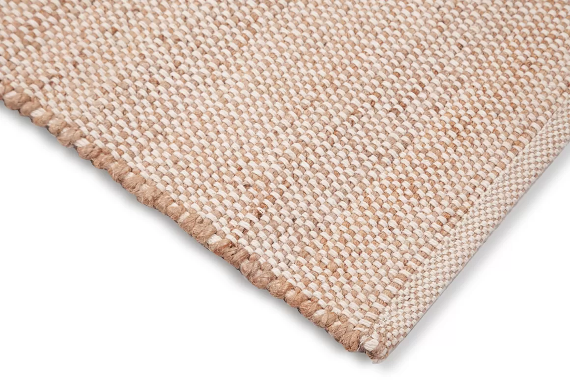Miliboo Rechteckiger beigefarbener Teppich aus Jute und gewebter Baumwolle L140 x B200 EFFIA