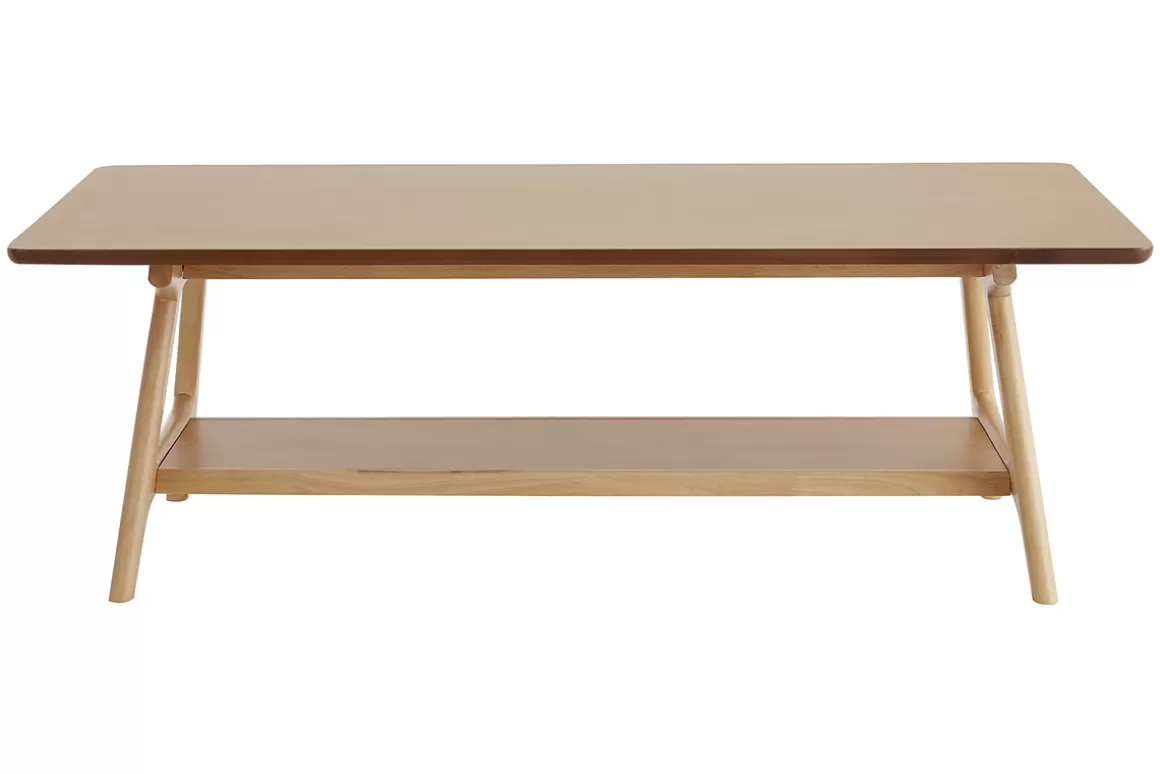 Miliboo Rechteckiger Couchtisch skandinavisch aus Eichenfurnier B120 cm BAKAR
