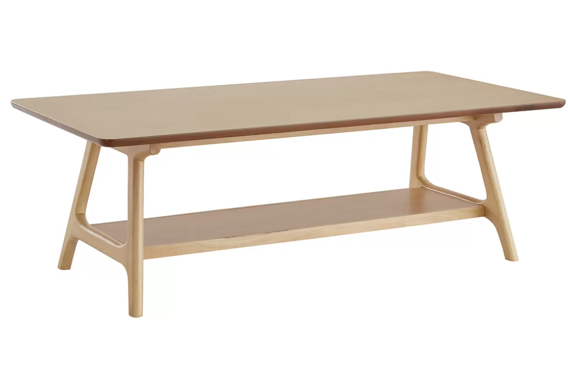 Miliboo Rechteckiger Couchtisch skandinavisch aus Eichenfurnier B120 cm BAKAR