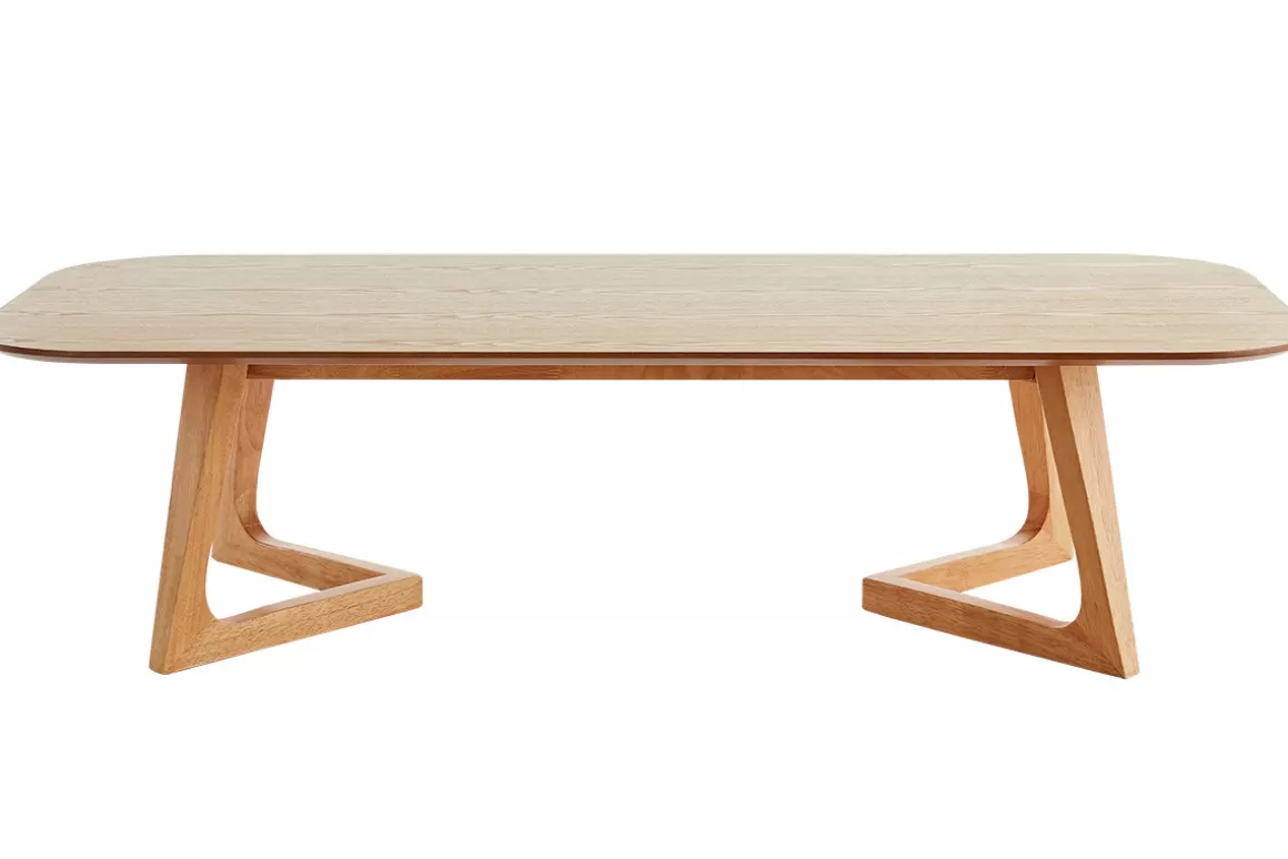Miliboo Rechteckiger skandinavischer Couchtisch aus hellem Holz L150 cm JUKE