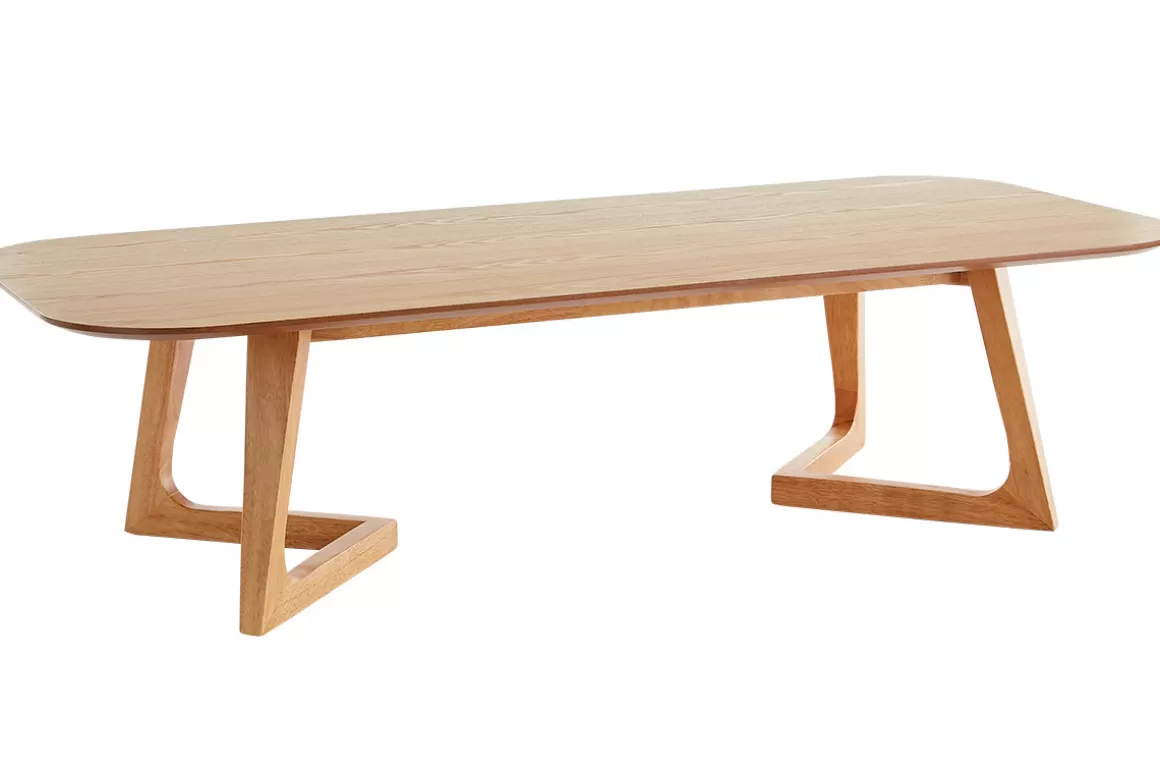 Miliboo Rechteckiger skandinavischer Couchtisch aus hellem Holz L150 cm JUKE