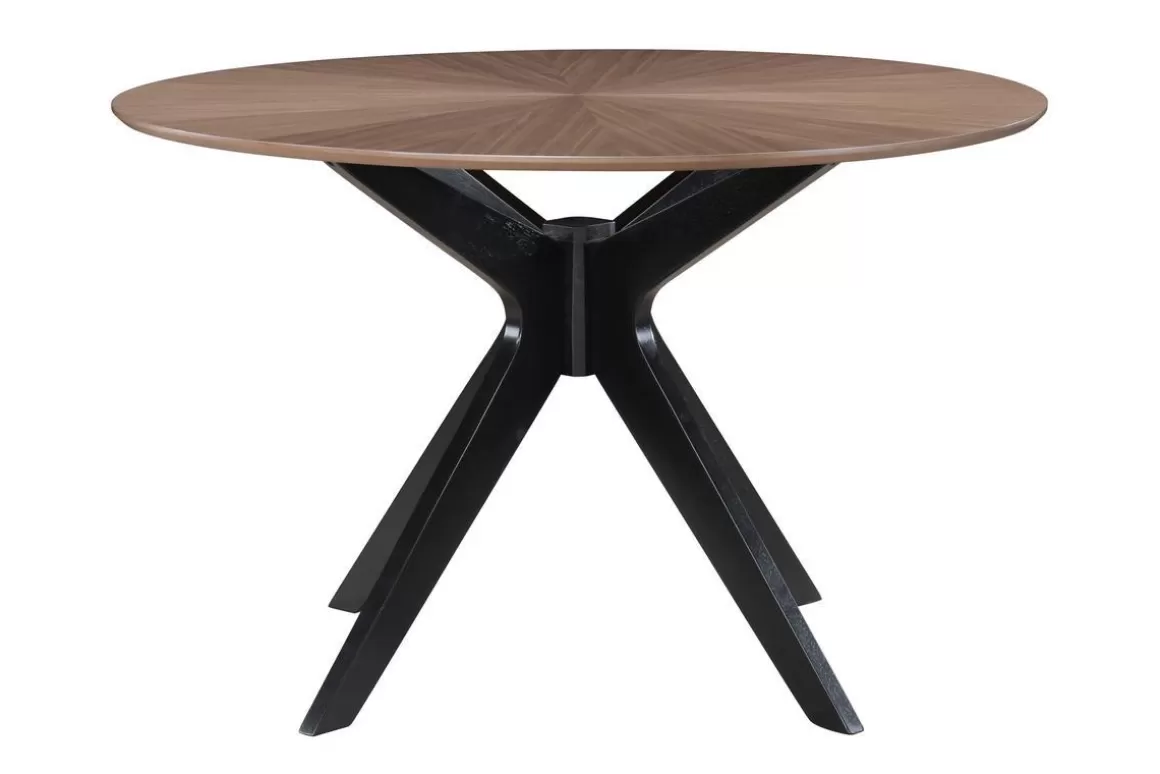 Miliboo Runder Design-Esstisch mit Walnussfurnier D120 cm DIELLI