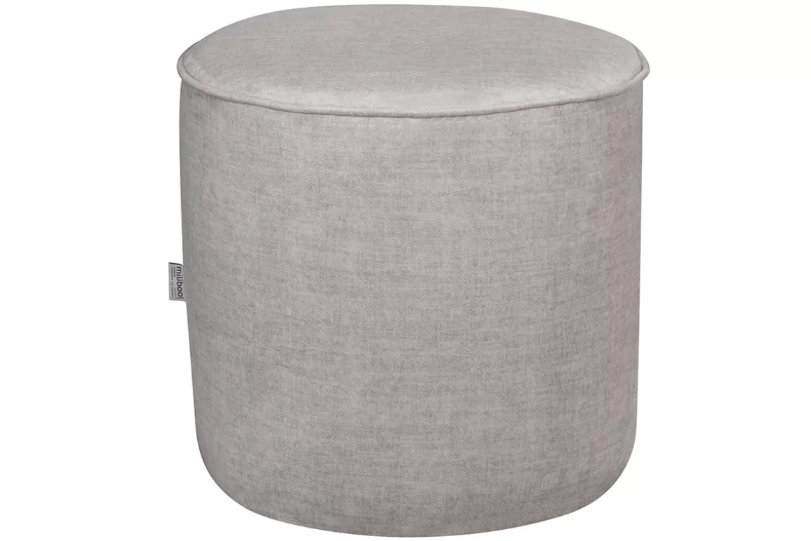 Miliboo Runder Hocker aus beigem Stoff D 40 cm COQ