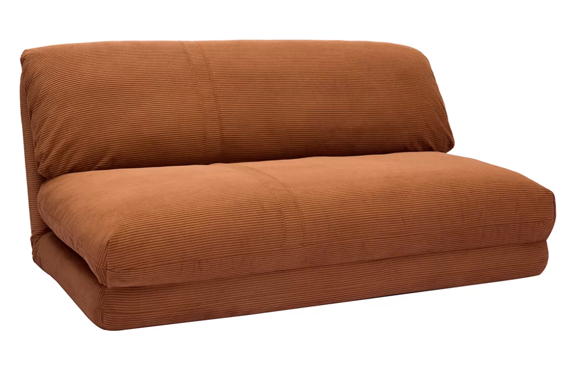 Miliboo Schlafsessel aus Cordstoff in Kupferbraun 2-Sitzer SPENCER