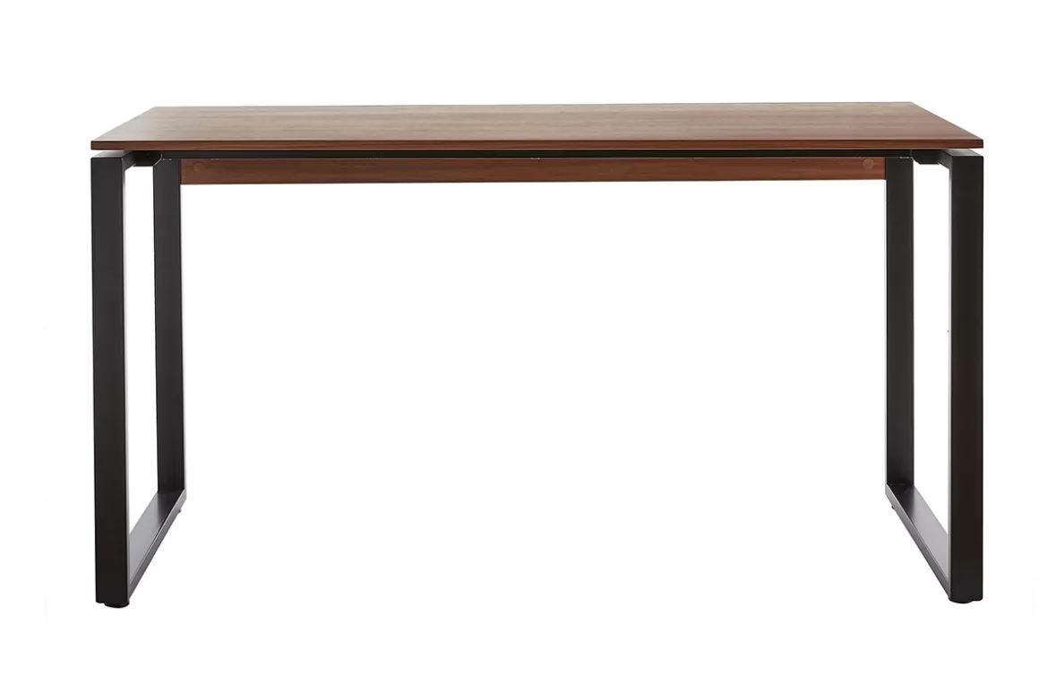 Miliboo Schreibtisch aus dunklem Holz und schwarzem Metall B138 cm OPAL