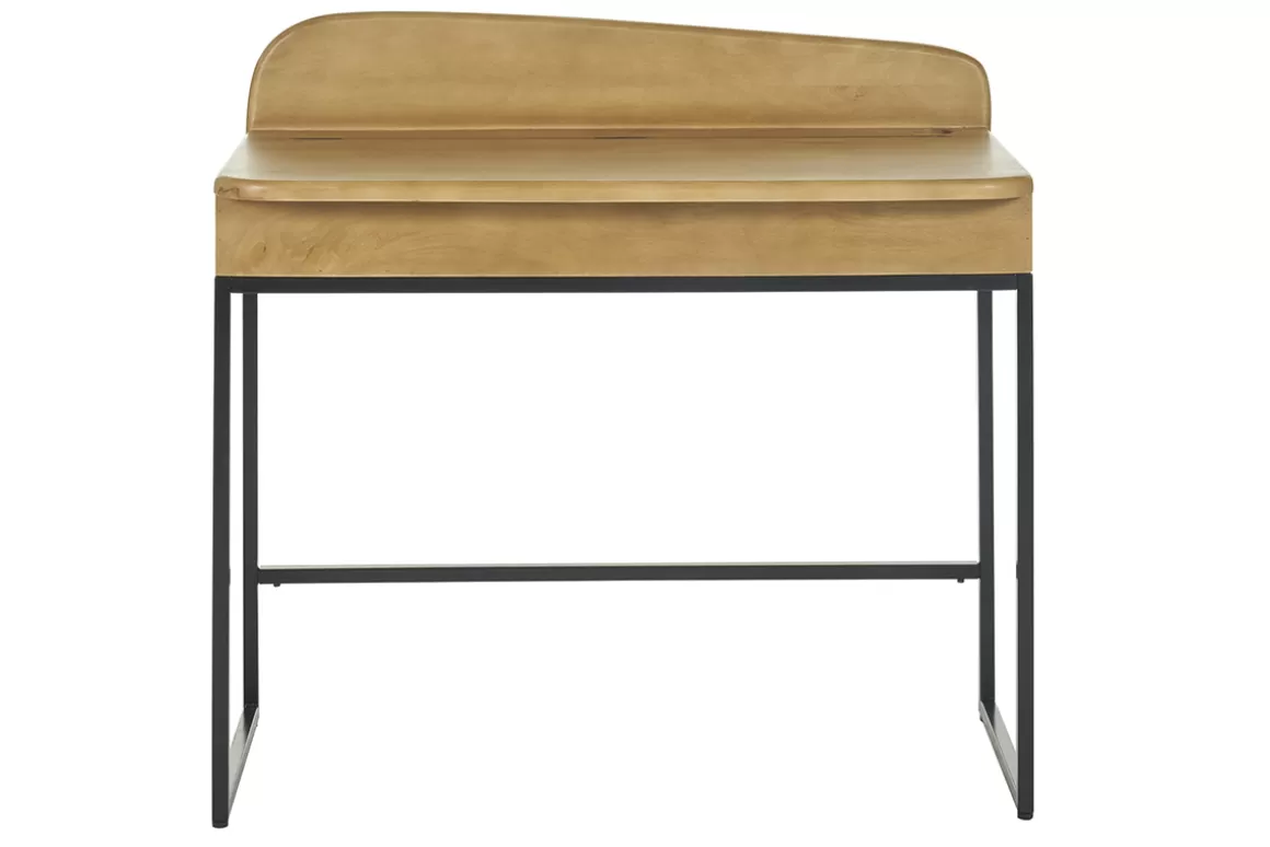 Miliboo Schreibtisch mit Stauraum aus massivem Mangoholz B100 cm SHIVA